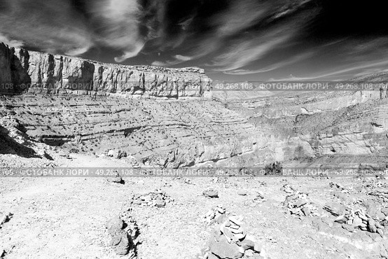  gorge and canyon the deep cloudy sky   in oman the old  mountain . Стоковое фото, агентство Ingram Publishing / Фотобанк Лори