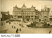 Лубянская площадь, открытка 1927 год. Стоковое фото, фотограф Retro / Фотобанк Лори