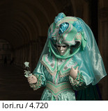 Венеция, карнавал, маска с розой (2006 год). Стоковое фото, фотограф Tamara Kulikova / Фотобанк Лори