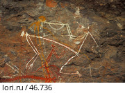 Kakadu National Park. Nourlangie Rock. Танцующий человек. Фрагмент. Стоковое фото, фотограф Eleanor Wilks / Фотобанк Лори
