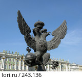 Двуглавый орел. Герб на ограде Александрийского столпа (2008 год). Стоковое фото, фотограф Юлия Подгорная / Фотобанк Лори