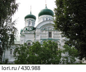 Купола Святой Троицы в зелени деревьев. Стоковое фото, фотограф Ирина Трофимова / Фотобанк Лори