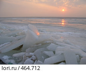 Закат на Азовском море. Зима. Стоковое фото, фотограф Олег Хархан / Фотобанк Лори