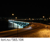 Новый мост через реку Кола в г. Мурманске, Кольский залив (2008 год). Редакционное фото, фотограф Иван Мацкевич / Фотобанк Лори