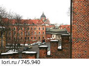 Вид с Вавельского холма на старый город. Краков, Польша. Стоковое фото, фотограф Юлия Кузнецова / Фотобанк Лори