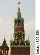 Часы на Спасской башне Кремля (2009 год). Стоковое фото, фотограф Александр Грачев / Фотобанк Лори