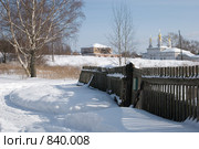 Великий Устюг. Деревенский пейзаж с церквями (2009 год). Стоковое фото, фотограф Румянцева Наталия / Фотобанк Лори