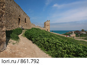 Генуэзская крепость Каффа, Башня Криско (XIV в.). Феодосия. Крым (2009 год). Стоковое фото, фотограф Роман Рожков / Фотобанк Лори