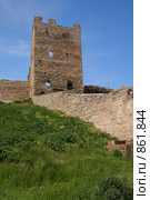 Генуэзская крепость Каффа, Башня Криско (XIV в.). Феодосия. Крым (2009 год). Стоковое фото, фотограф Роман Рожков / Фотобанк Лори