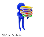 Человек с книгами. Стоковая иллюстрация, иллюстратор Арсений Васильев / Фотобанк Лори
