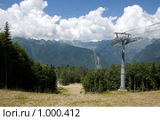 Канатно-кресельная дорога. Красная поляна. Сочи. Стоковое фото, фотограф Татьяна Дигурян / Фотобанк Лори