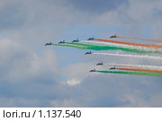 Выступление итальянской пилотажной группы Frecce Tricolori на авиасалоне МАКС-2009. Редакционное фото, фотограф Алёшина Оксана / Фотобанк Лори