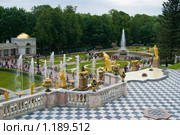 Петергоф. Фонтанный ансамбль "Большой каскад" в нижнем парке (2009 год). Редакционное фото, фотограф Александр Лядов / Фотобанк Лори