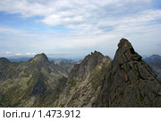 Скалы на фоне неба с облаками, пик Птица (2200м). Природный парк Ергаки, Западные Саяны, Хакасия. (2008 год). Редакционное фото, фотограф Воу-воу-воу пам-па-рам / Фотобанк Лори