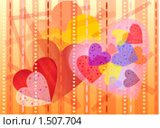Абстрактный фон с сердцами. Стоковая иллюстрация, иллюстратор Олыкайнен Наталья / Фотобанк Лори