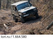 Внедорожник преодолевает трудный участок. Стоковое фото, фотограф Сергеев Игорь / Фотобанк Лори