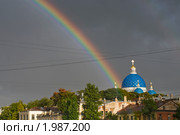 Радуга над куполом Троицкого собора. Санкт-Петербург (2010 год). Стоковое фото, фотограф Александр Алексеев / Фотобанк Лори