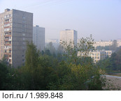 Москва. Вид на район Гольяново.Смог (2010 год). Стоковое фото, фотограф lana1501 / Фотобанк Лори