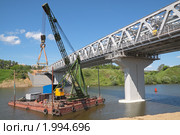 Плавучий кран на Москва реке. Стоковое фото, фотограф Игорь Долгов / Фотобанк Лори