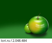 Зелёное яблоко. Стоковая иллюстрация, иллюстратор Ольга Кузнецова / Фотобанк Лори