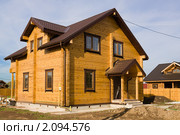 Строительство загородного дома. Стоковое фото, фотограф Миняева Ольга / Фотобанк Лори