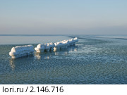 Балтийское море. Обледенелый волнорез. Стоковое фото, фотограф Сергей Куров / Фотобанк Лори