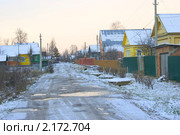 Деревенская улица, вечер, поздняя осень. Стоковое фото, фотограф Наталия Шевченко / Фотобанк Лори