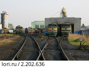 Локомотивное депо Исакогорка (2010 год). Редакционное фото, фотограф Юрий Акимов / Фотобанк Лори