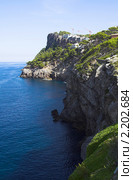 Строительство на скалах. Порто Сольер (Puerto Soller). Майорка. Испания. (2010 год). Стоковое фото, фотограф Вадим Хомяков / Фотобанк Лори