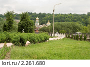Утопающий в зелени украинский город Чертков. Вид с церковью (2008 год). Стоковое фото, фотограф Солодовникова Елена / Фотобанк Лори