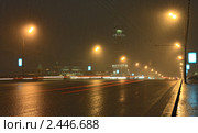 Большой Краснохолмский мост. Ночь. Снег (2011 год). Стоковое фото, фотограф Юрий Кирсанов / Фотобанк Лори