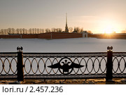 Вид на Петропавловскую крепость зимой. Санкт-Петербург. Стоковое фото, фотограф Александр Алексеев / Фотобанк Лори