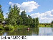 Летний пейзаж с рекой (2010 год). Редакционное фото, фотограф ElenArt / Фотобанк Лори