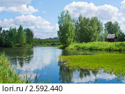 Летний пейзаж с рекой (2010 год). Редакционное фото, фотограф ElenArt / Фотобанк Лори