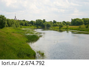 Река Теза. Поселок Холуй. Ивановская область (2011 год). Стоковое фото, фотограф Румянцева Наталия / Фотобанк Лори