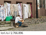 Гусляр на Андреевском спуске в Киеве (2011 год). Редакционное фото, фотограф Игорь Лавров / Фотобанк Лори