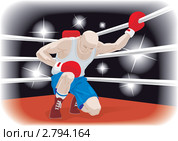 Боксер, стоящий на колене. Стоковая иллюстрация, иллюстратор Антон Гриднев / Фотобанк Лори