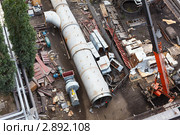 Сборка и монтаж газохода большого диаметра на заводе. Стоковое фото, фотограф Кекяляйнен Андрей / Фотобанк Лори