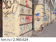 Санкт-Петербург. Перинная линия. Граффити на стенах (2011 год). Редакционное фото, фотограф Андрей Ижаковский / Фотобанк Лори