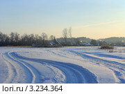 Снегоходные дороги по синим сумеркам. Стоковое фото, фотограф Анатолий Матвейчук / Фотобанк Лори