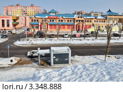 Город Дмитров. Вид на улицу Семенюка (2012 год). Редакционное фото, фотограф Елена Коромыслова / Фотобанк Лори