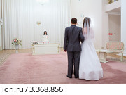 Молодожены на церемонии бракосочетания (2012 год). Редакционное фото, фотограф Кекяляйнен Андрей / Фотобанк Лори