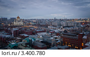 Вечерняя Москва. Вид на храм Христа Спасителя (2012 год). Редакционное фото, фотограф Наталья Чуб / Фотобанк Лори
