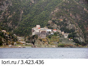Вид на монастырь Дионисиат. Афон (Айон Орос) (2011 год). Стоковое фото, фотограф Александра Меланич / Фотобанк Лори