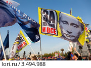 Массовая акция в честь годовщины создания Общероссийского народного фронта на Поклонной горе, город Москва (2012 год). Редакционное фото, фотограф Николай Винокуров / Фотобанк Лори