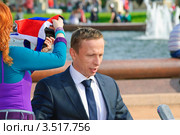 Иван Охлобыстин.Подготовка к съемкам телепередачи "Первый класс" (2012 год). Редакционное фото, фотограф Алёшина Оксана / Фотобанк Лори