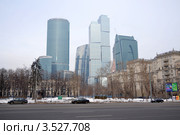 Москва. Вид на "Сити" пасмурным зимним днем (2011 год). Редакционное фото, фотограф Светлана Полушкина / Фотобанк Лори