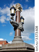 Двухрожковый фонарь на Синем мосту в Амстердаме, Голландия (2011 год). Стоковое фото, фотограф Светлана Колобова / Фотобанк Лори