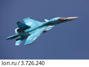 Фронтовой бомбардировщик Су-34 в полёте. Стоковое фото, фотограф Михеев Алексей / Фотобанк Лори