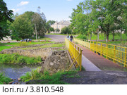 Мост через реку Гдовку, город Гдов, Псковская область (2012 год). Стоковое фото, фотограф Галина Ермолаева / Фотобанк Лори